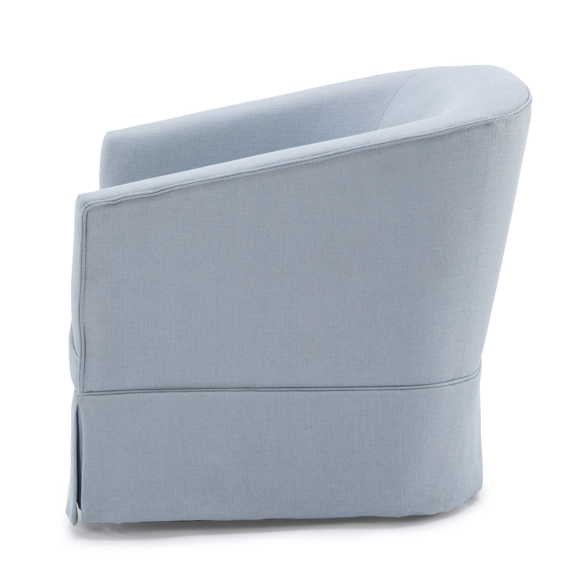 Earl Sky Blue Skirted Swivel Chair Light Blue Foam Polyester