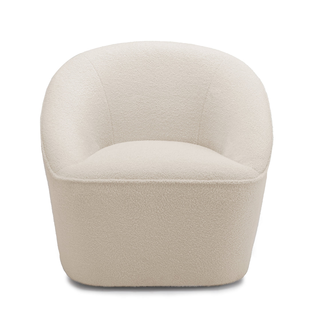 Anson Boucle Swivel Chair Off White Foam Fabric