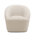 Anson Boucle Swivel Chair Off White Foam Fabric
