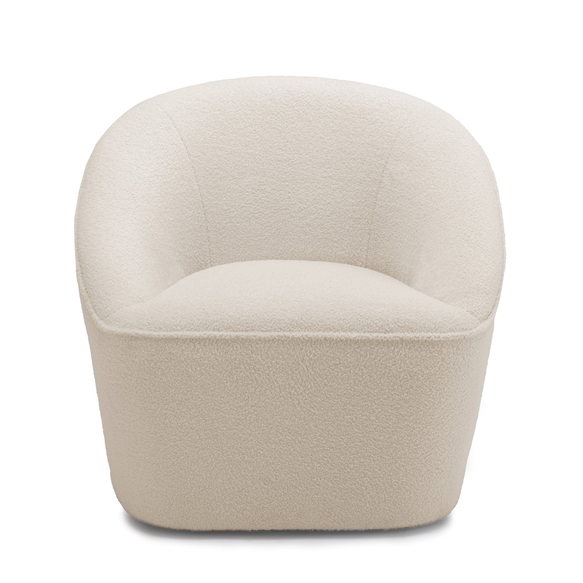 Anson Boucle Swivel Chair Off White Foam Fabric