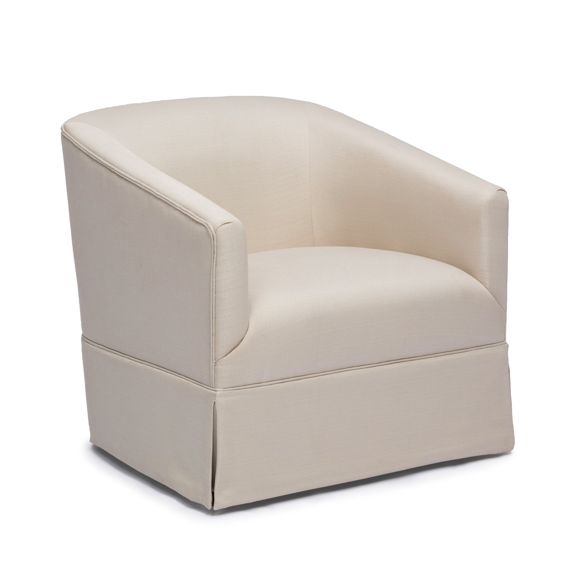 Earl Linen Skirted Swivel Chair Natural Foam Polyester