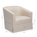 Earl Linen Skirted Swivel Chair Natural Foam Polyester