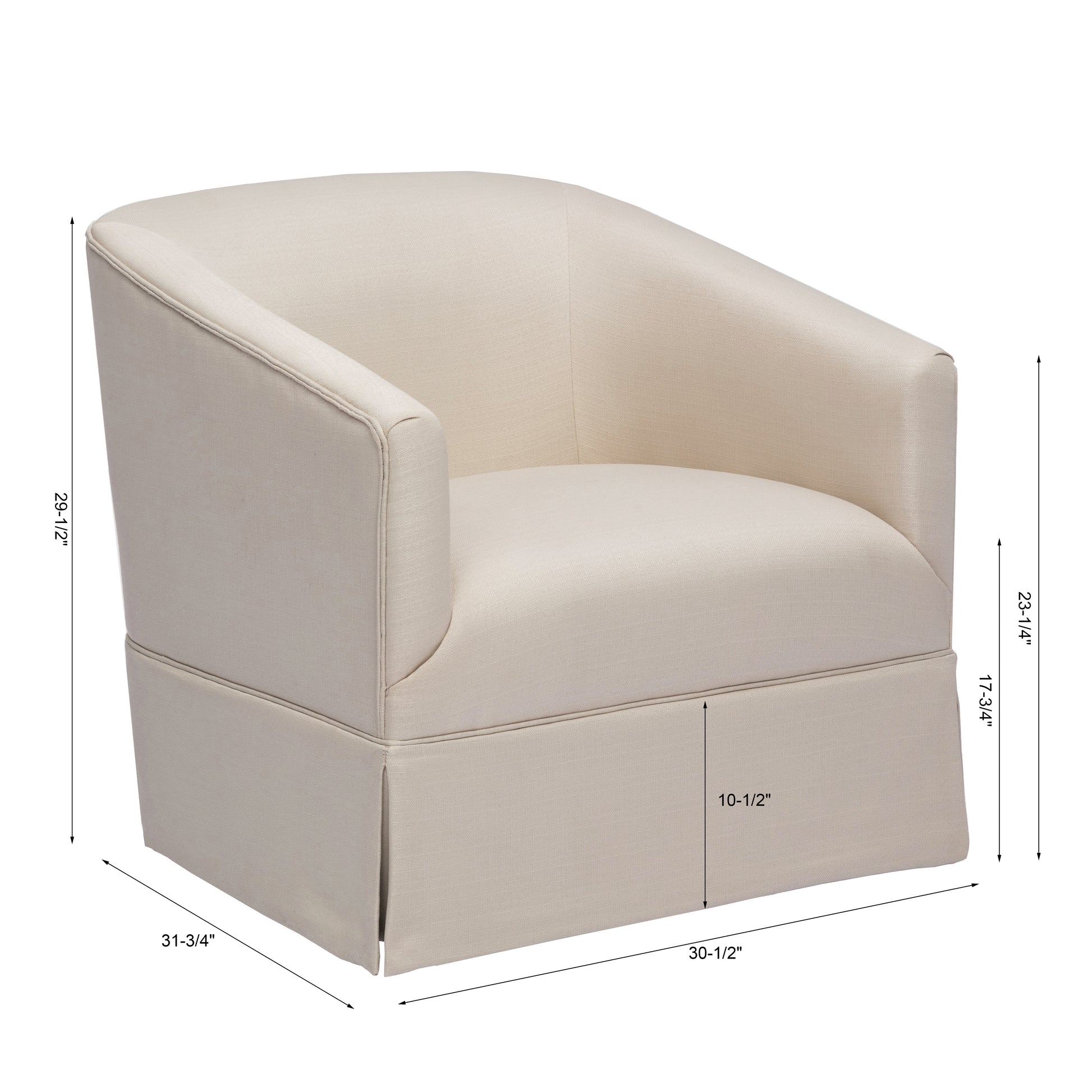 Earl Linen Skirted Swivel Chair Natural Foam Polyester