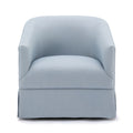 Earl Sky Blue Skirted Swivel Chair Light Blue Foam Polyester