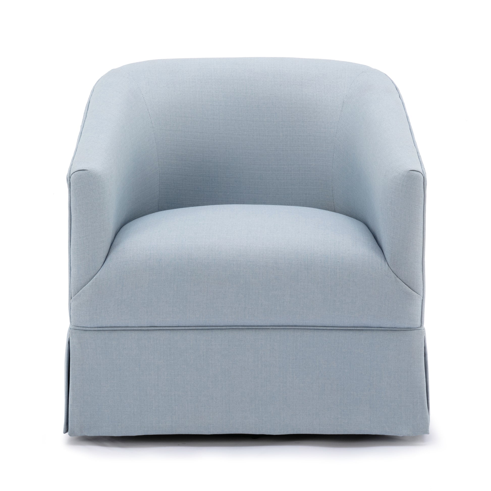 Earl Sky Blue Skirted Swivel Chair Light Blue Foam Polyester