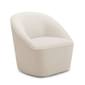 Anson Boucle Swivel Chair Off White Foam Fabric