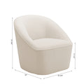 Anson Boucle Swivel Chair Off White Foam Fabric