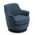 Richfield Cadet Blue Wood Base Swivel Chair Blue Foam Polyester