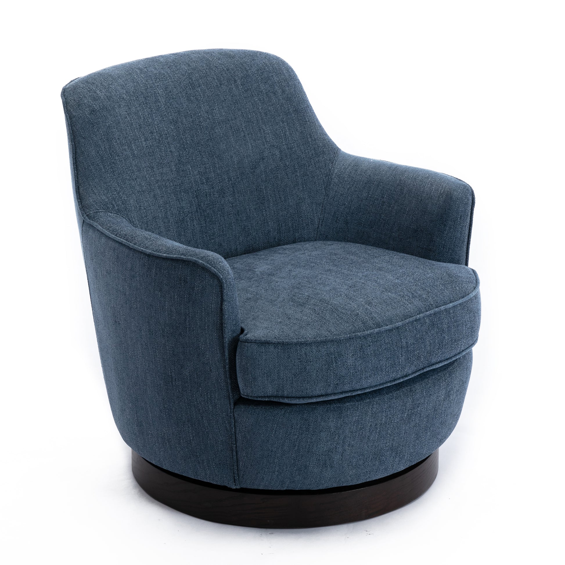 Richfield Cadet Blue Wood Base Swivel Chair Blue Foam Polyester