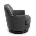 Richfield Charcoal Wood Base Swivel Chair Charcoal Grey Foam Polyester