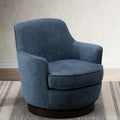 Richfield Cadet Blue Wood Base Swivel Chair Blue Foam Polyester