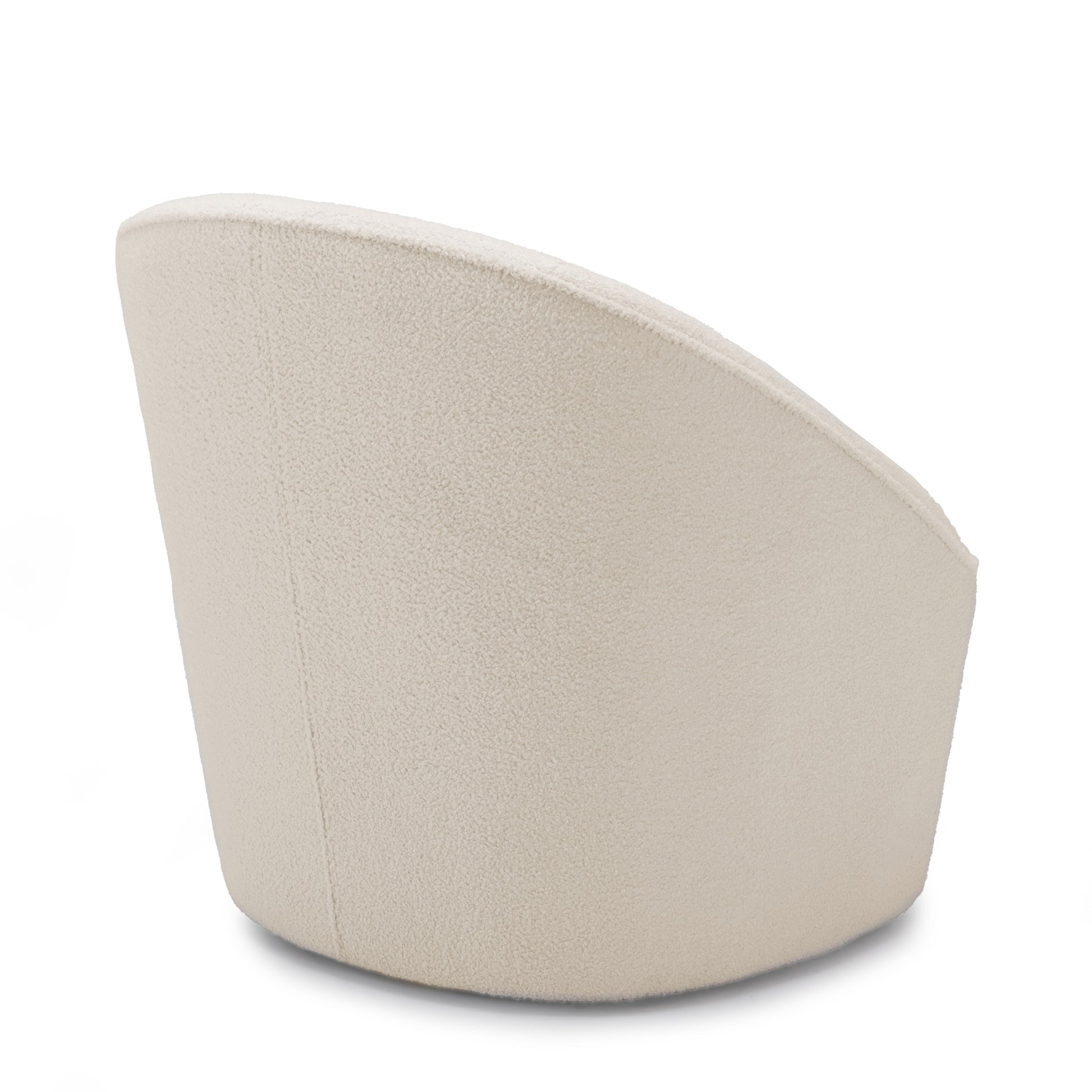 Anson Boucle Swivel Chair Off White Foam Fabric