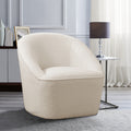 Anson Boucle Swivel Chair Off White Foam Fabric