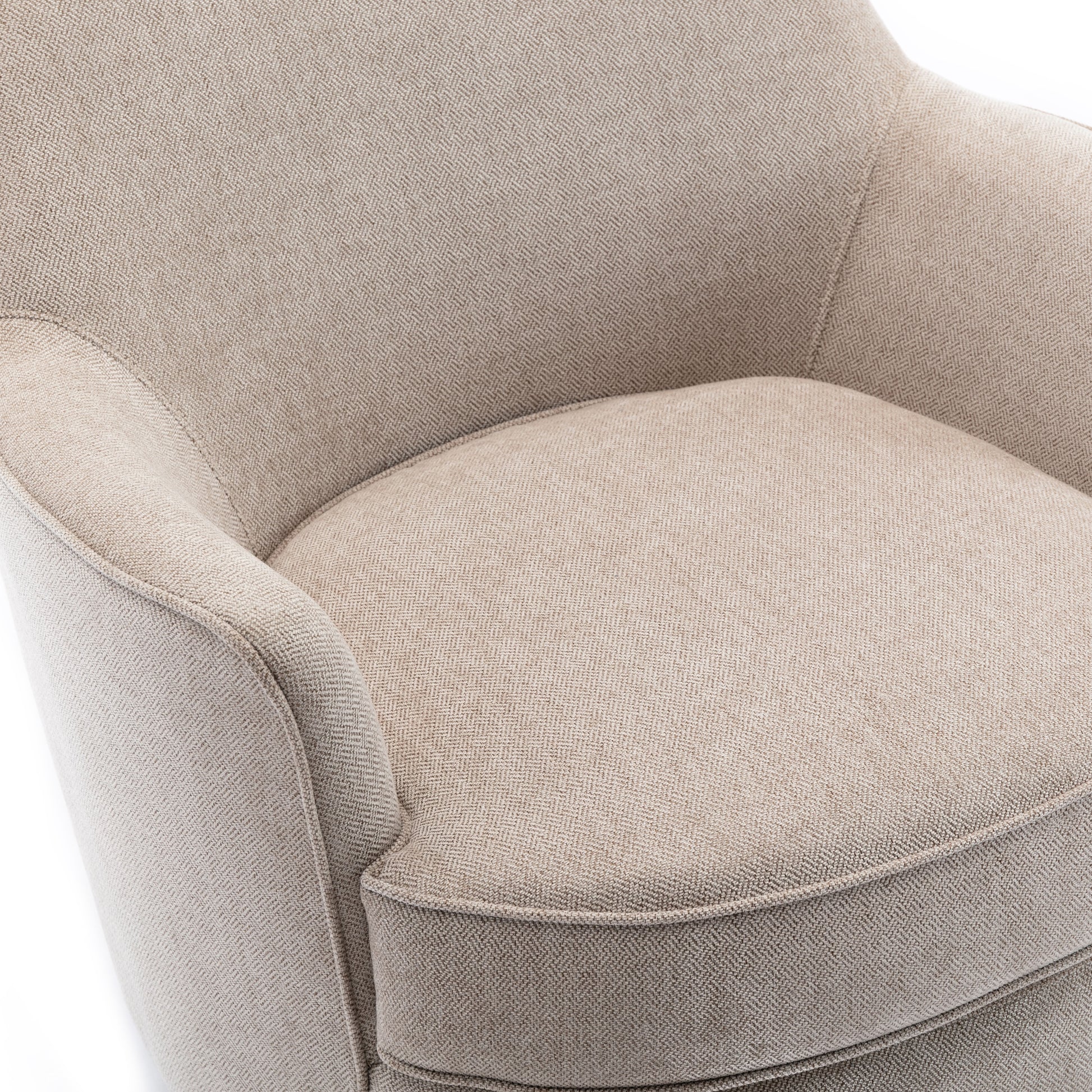 Richfield Oatmeal Wood Base Swivel Chair Natural Foam Polyester