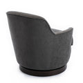 Richfield Charcoal Wood Base Swivel Chair Charcoal Grey Foam Polyester