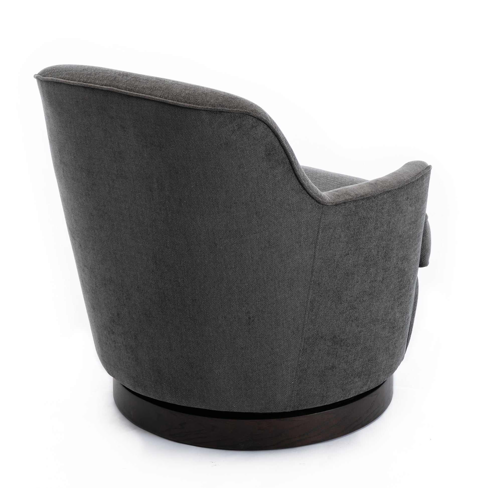 Richfield Charcoal Wood Base Swivel Chair Charcoal Grey Foam Polyester