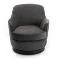 Richfield Charcoal Wood Base Swivel Chair Charcoal Grey Foam Polyester