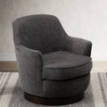 Richfield Charcoal Wood Base Swivel Chair Charcoal Grey Foam Polyester