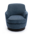 Richfield Cadet Blue Wood Base Swivel Chair Blue Foam Polyester