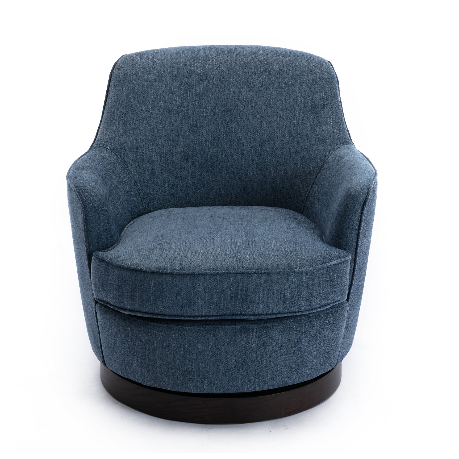 Richfield Cadet Blue Wood Base Swivel Chair Blue Foam Polyester