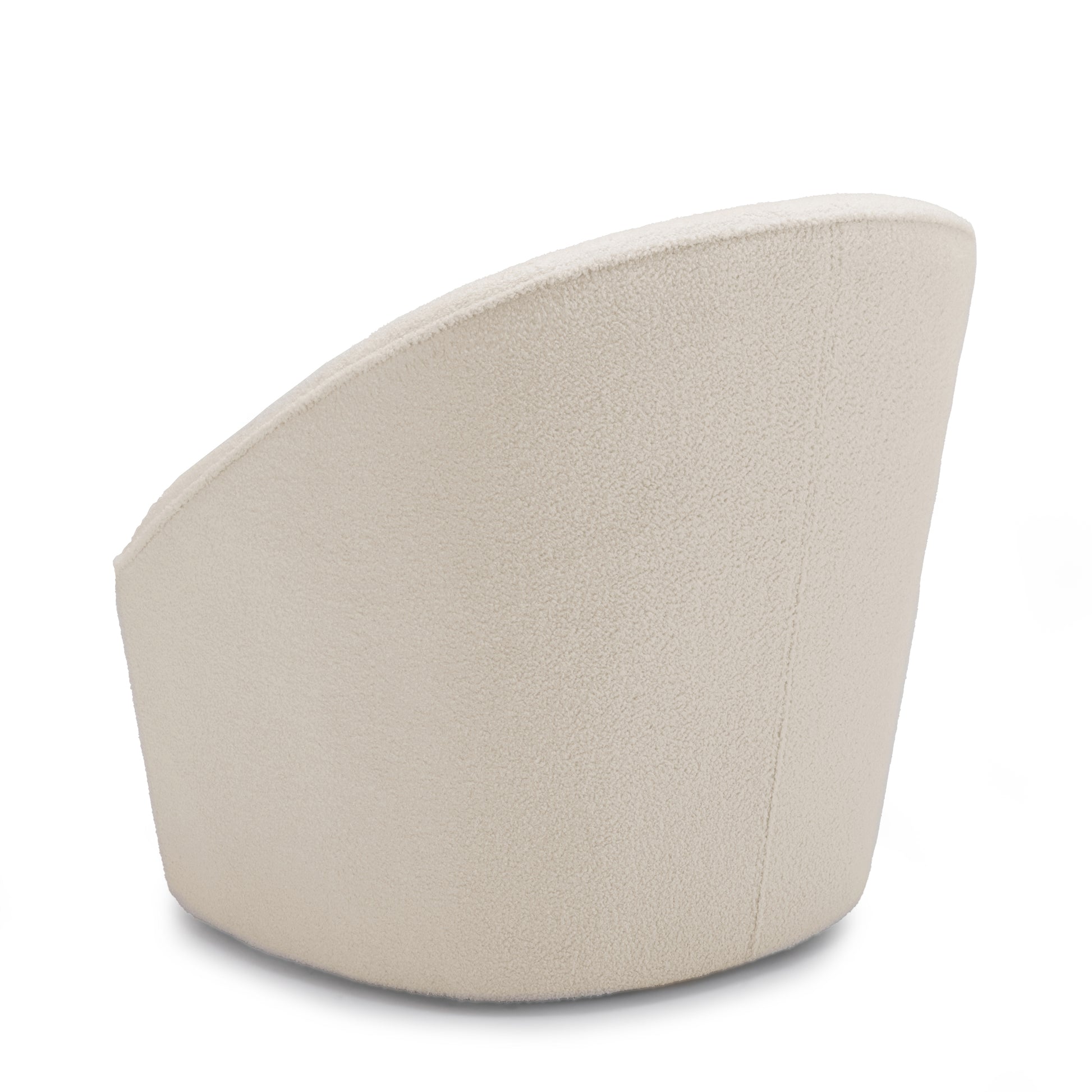 Anson Boucle Swivel Chair Off White Foam Fabric