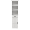 Floor Standing Cabinet With 1 Door And 1 Drawer White White Mdf