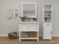 Floor Standing Cabinet With 1 Door And 1 Drawer White White Mdf
