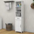 Floor Standing Cabinet With 1 Door And 1 Drawer White White Mdf