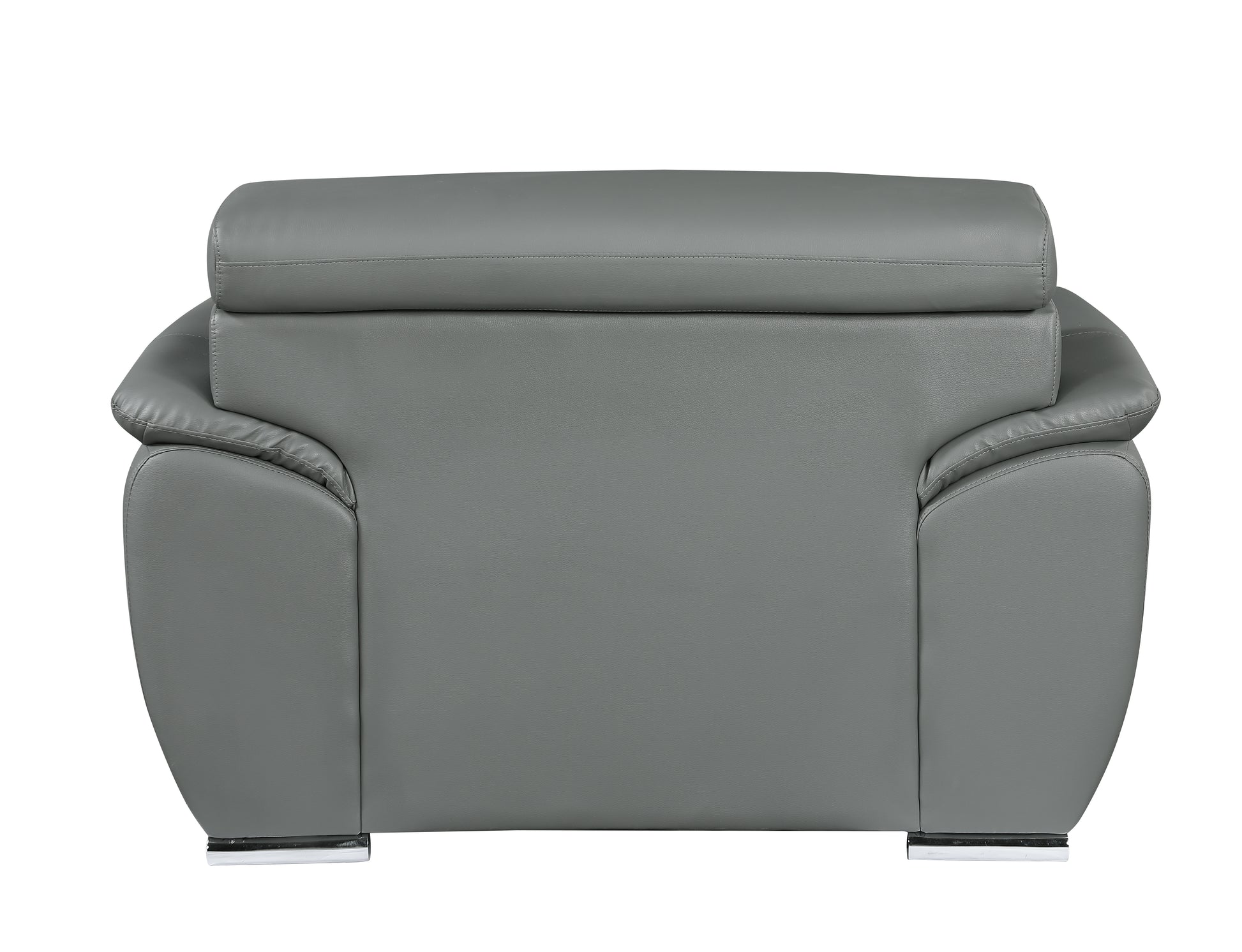 Genuine Leather Chair Gray Foam Leather