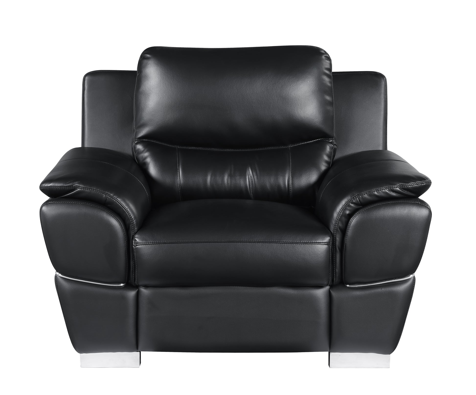 Genuine Leather Chair Black Foam Leather