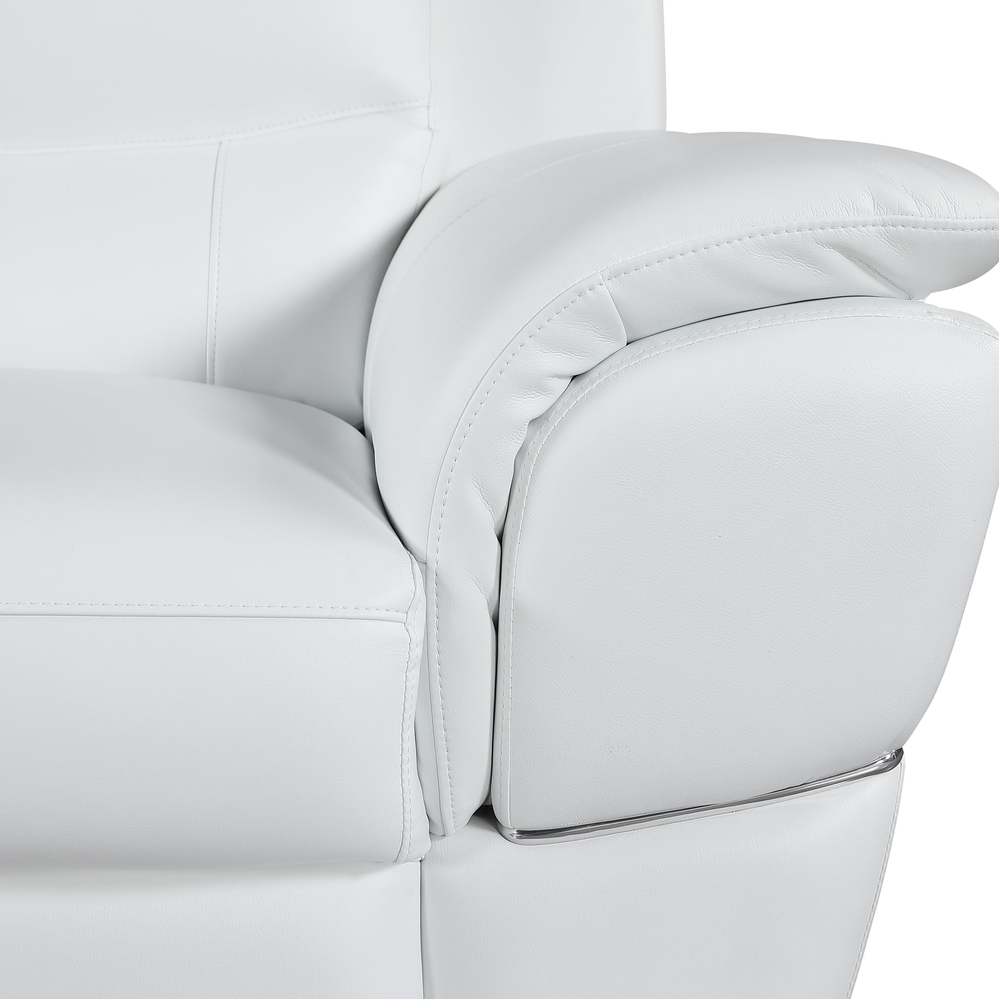 Genuine Leather Loveseat White Foam Leather