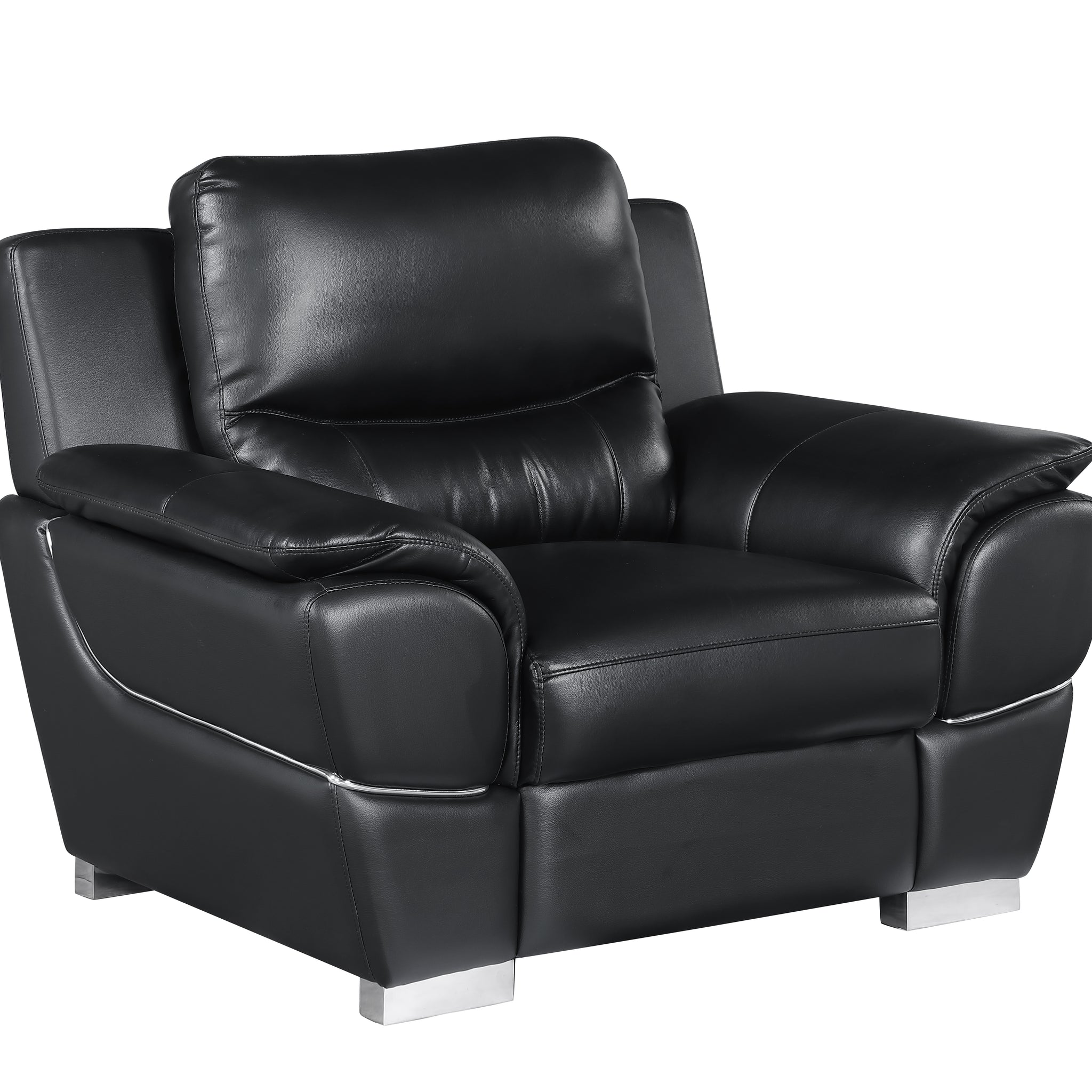 Genuine Leather Chair Black Foam Leather