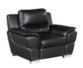 Genuine Leather Chair Black Foam Leather