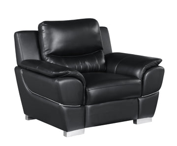Genuine Leather Chair Black Foam Leather