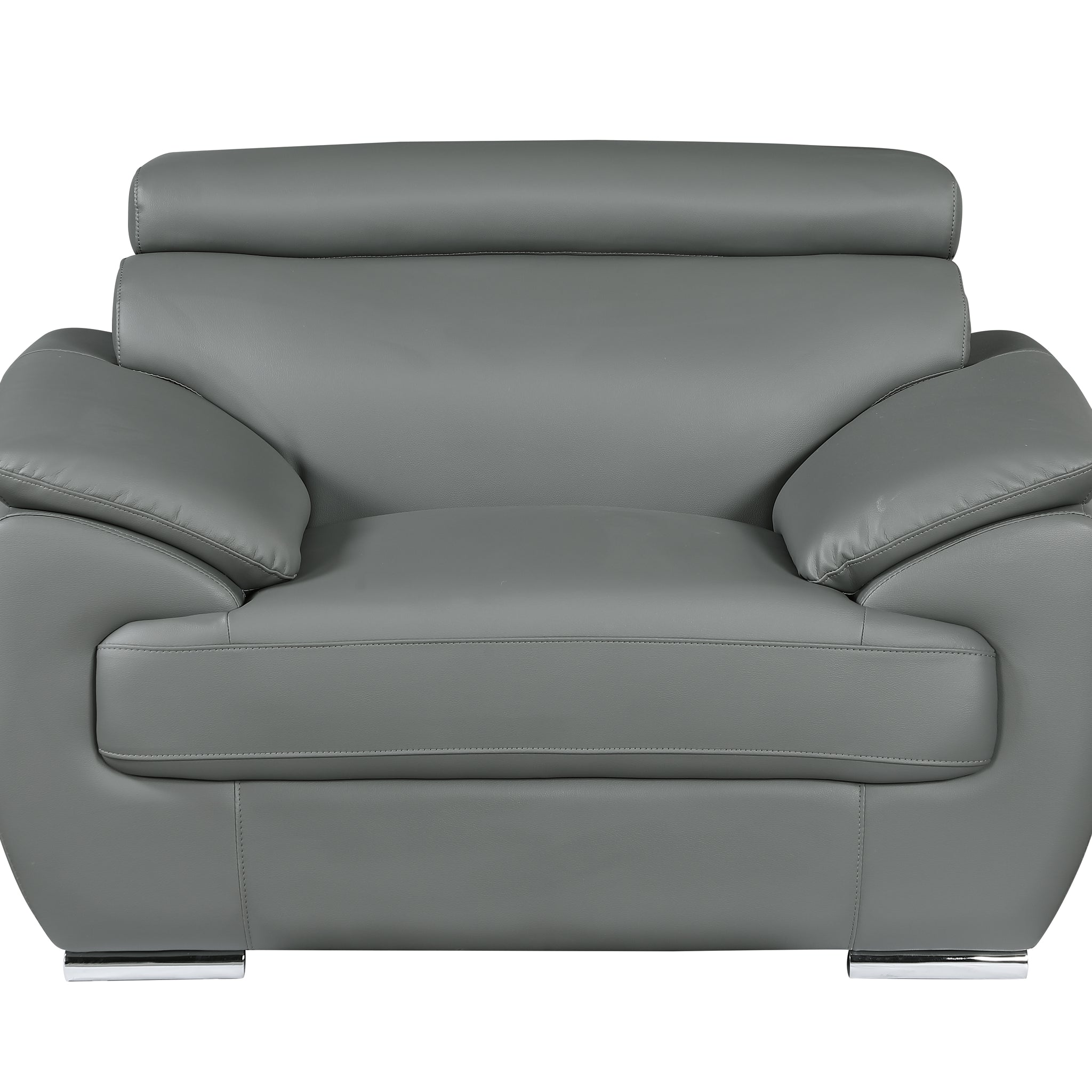 Genuine Leather Chair Gray Foam Leather