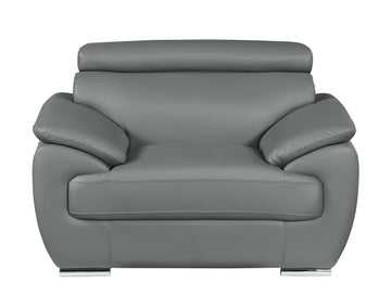 Genuine Leather Chair Gray Foam Leather