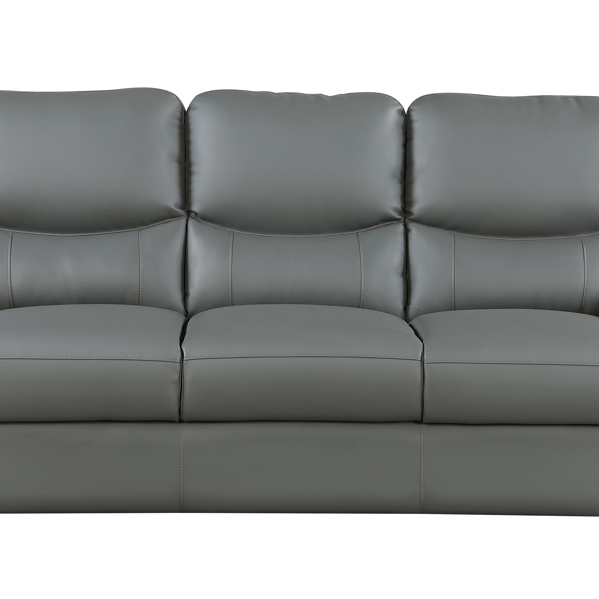 Genuine Leather Sofa Gray Foam Leather
