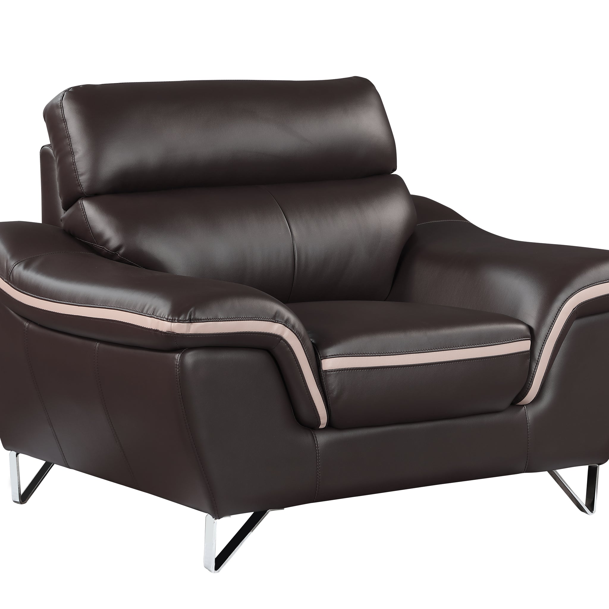 Genuine Leather Chair Brown Foam Leather