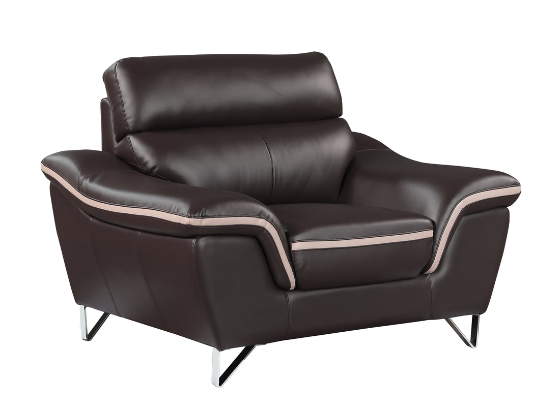 Genuine Leather Chair Brown Foam Leather