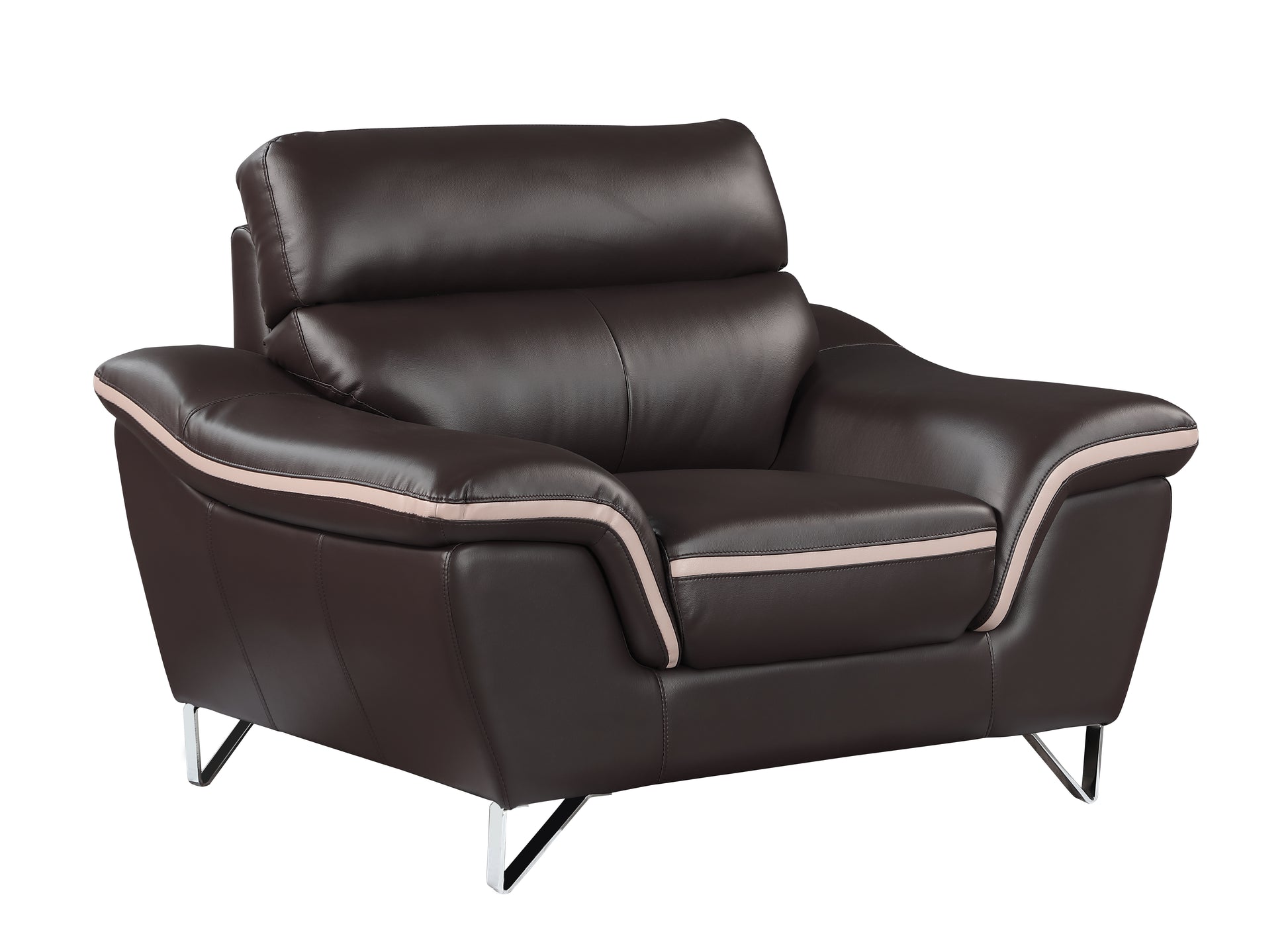 Genuine Leather Chair Brown Foam Leather
