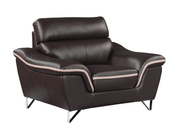 Genuine Leather Chair Brown Foam Leather