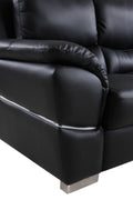 Genuine Leather Loveseat Black Foam Leather