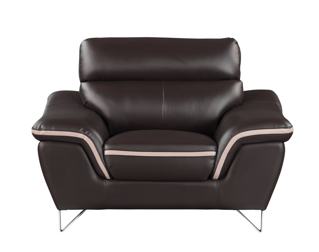Genuine Leather Chair Brown Foam Leather