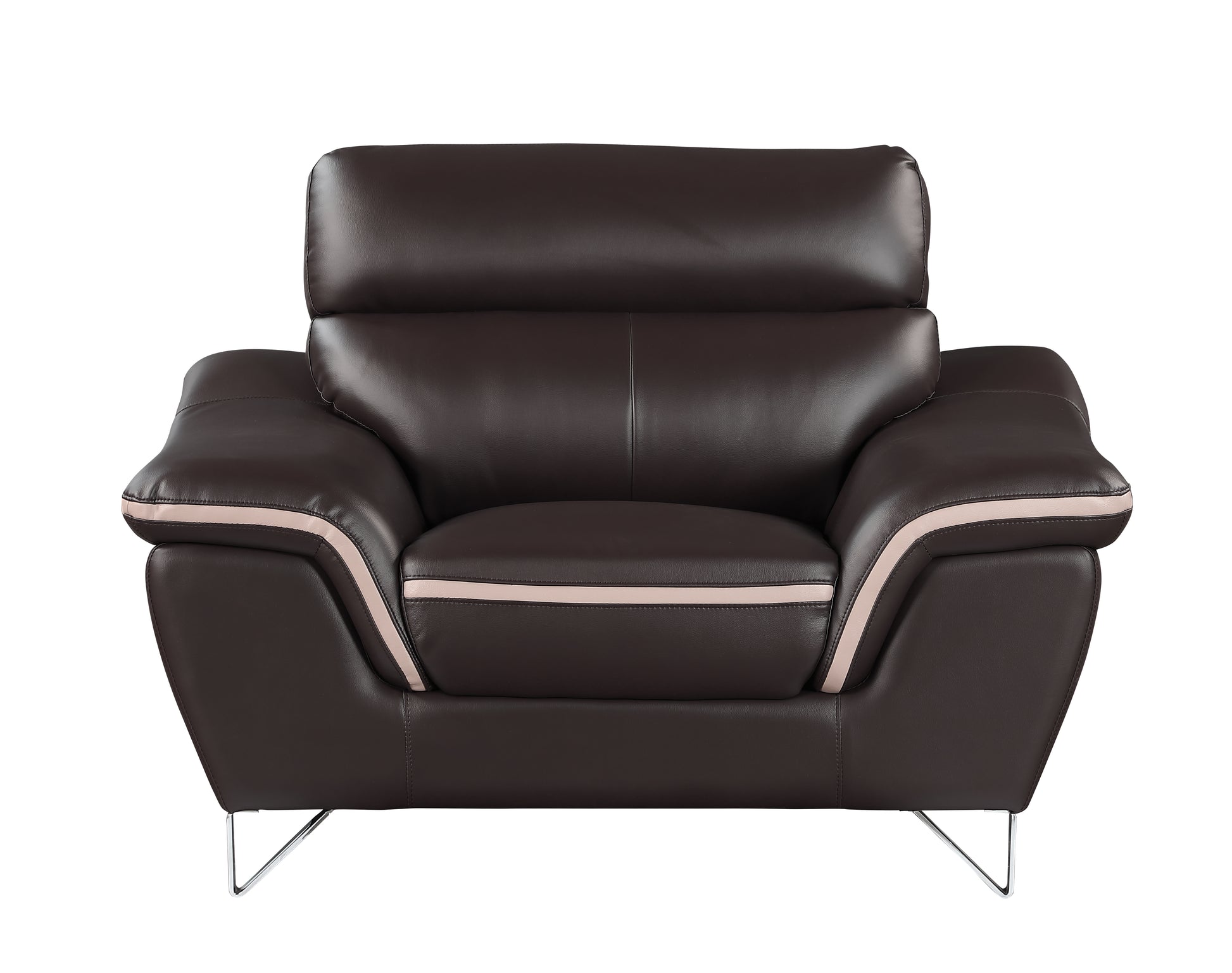 Genuine Leather Chair Brown Foam Leather