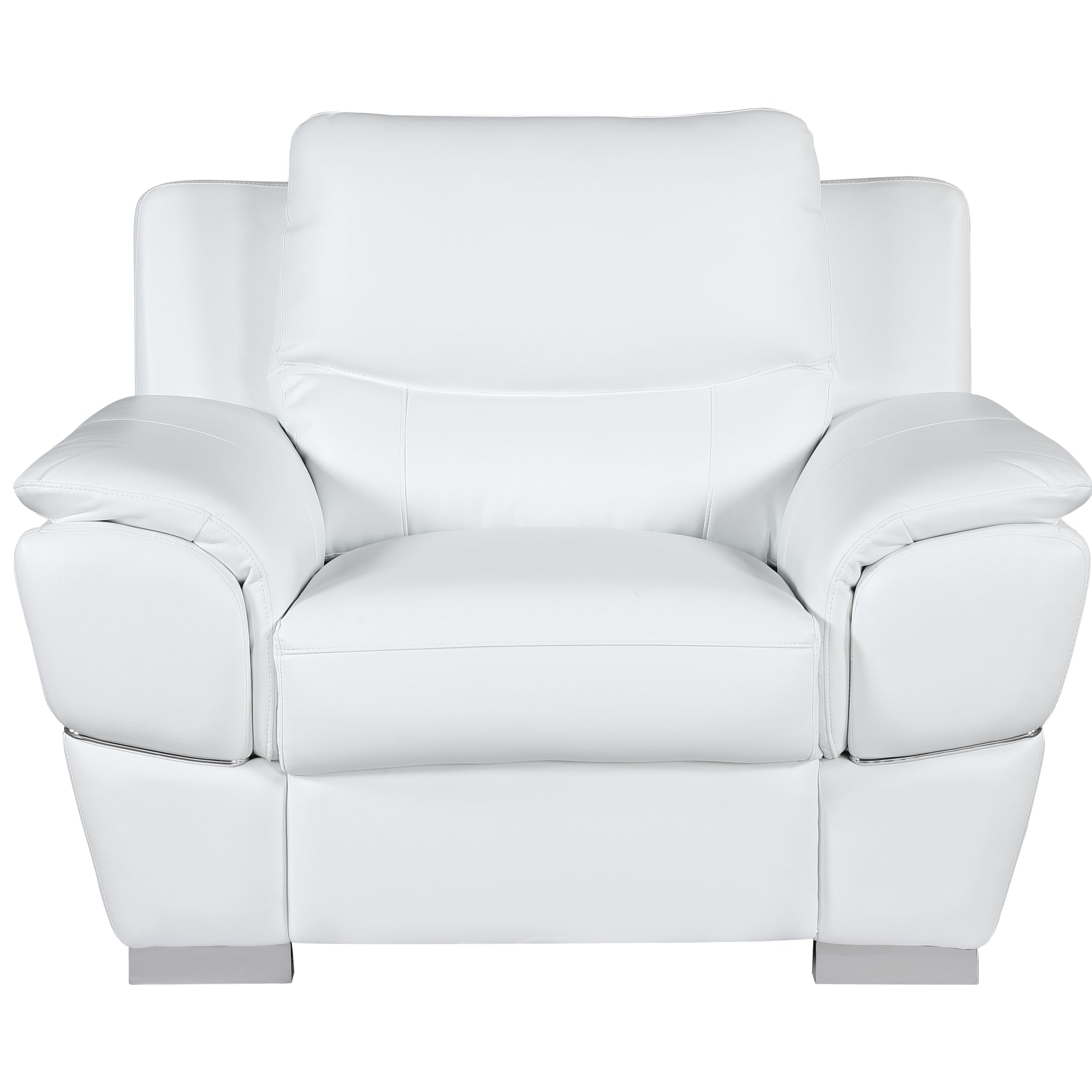 Genuine Leather Chair White Foam Leather