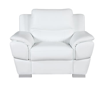 Genuine Leather Chair White Foam Leather