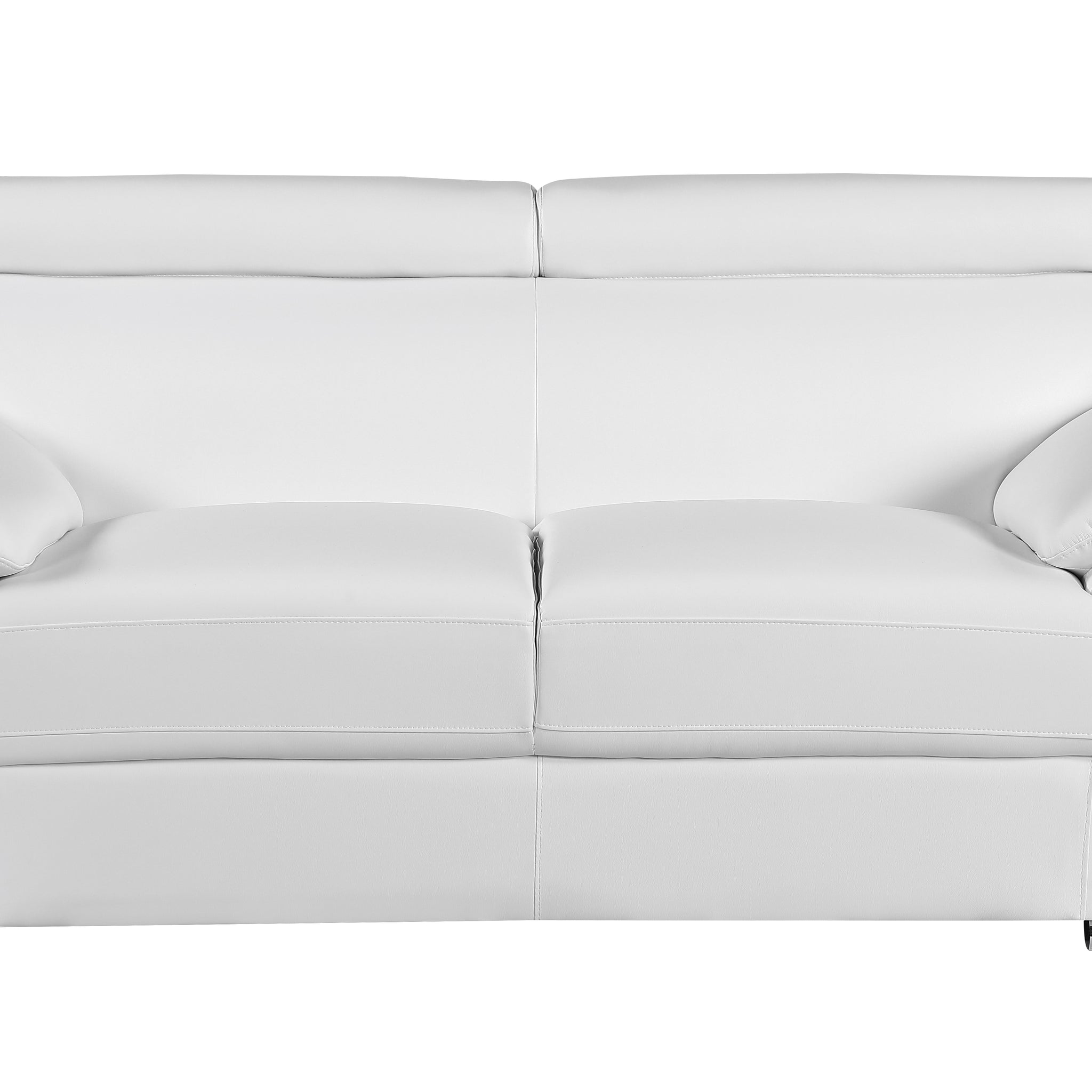 Genuine Leather Loveseat White Foam Leather