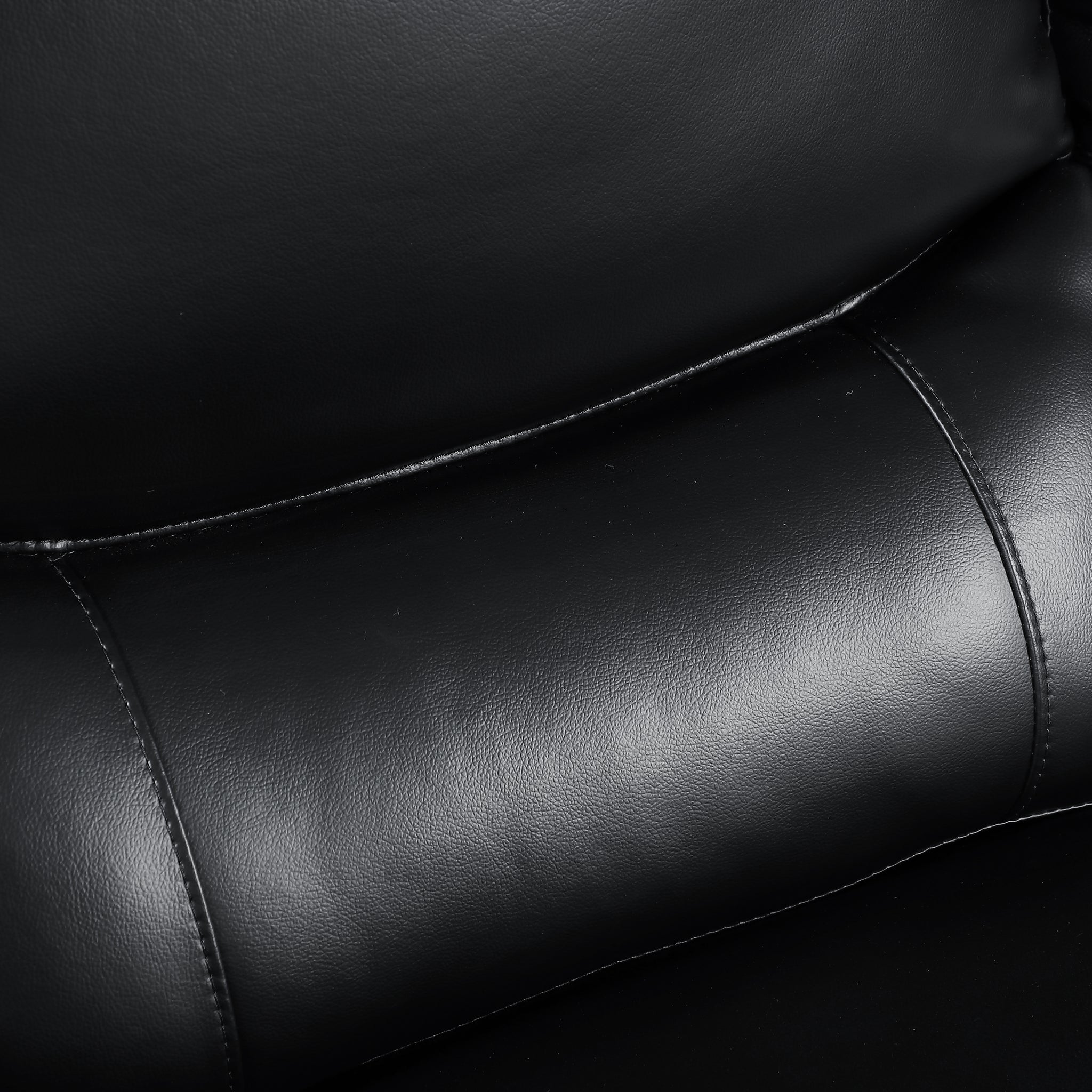 Genuine Leather Loveseat Black Foam Leather
