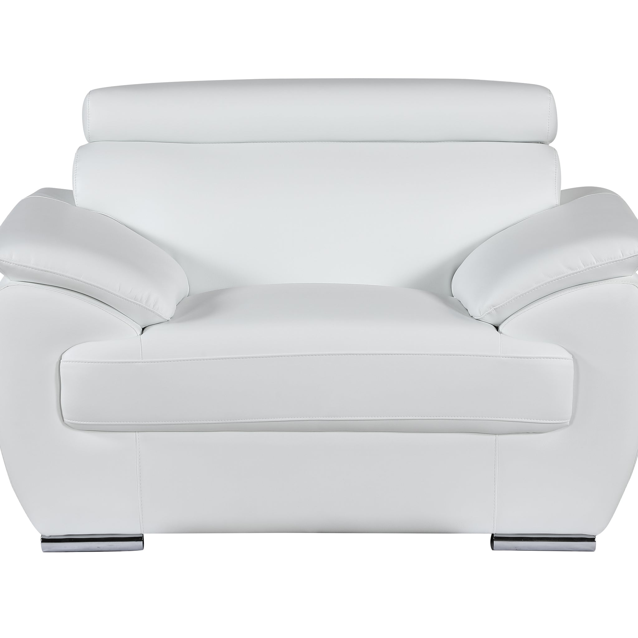 Genuine Leather Chair White Foam Leather