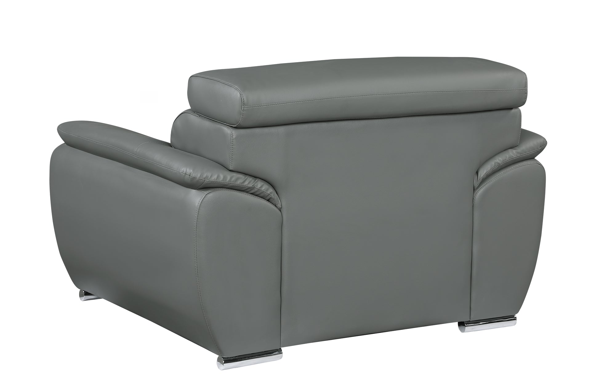 Genuine Leather Chair Gray Foam Leather